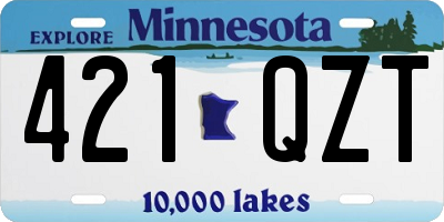 MN license plate 421QZT