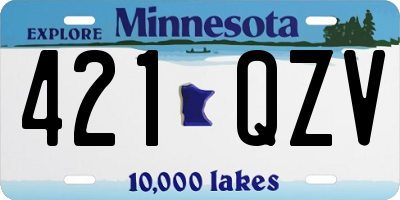 MN license plate 421QZV