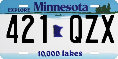 MN license plate 421QZX