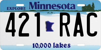 MN license plate 421RAC