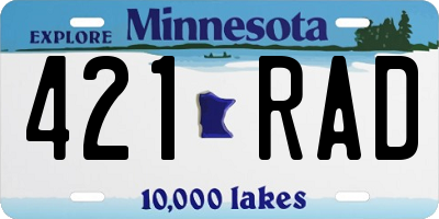 MN license plate 421RAD