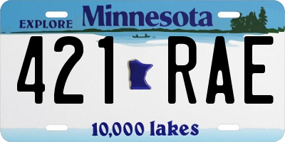 MN license plate 421RAE