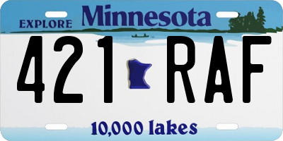 MN license plate 421RAF