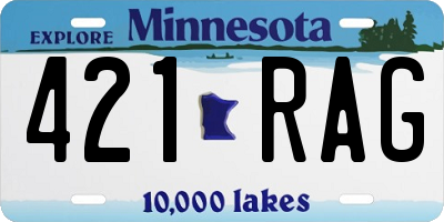 MN license plate 421RAG