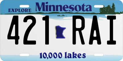 MN license plate 421RAI