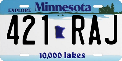 MN license plate 421RAJ
