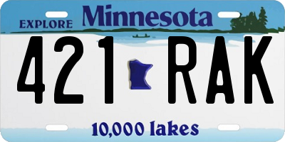 MN license plate 421RAK