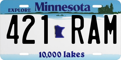 MN license plate 421RAM
