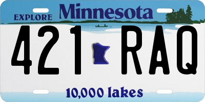 MN license plate 421RAQ