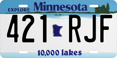 MN license plate 421RJF