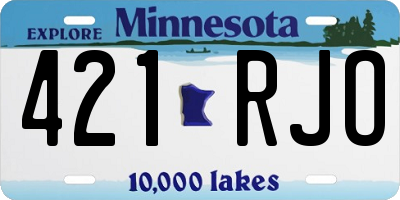 MN license plate 421RJO