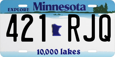 MN license plate 421RJQ