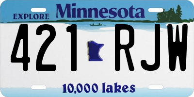 MN license plate 421RJW