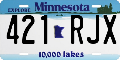 MN license plate 421RJX