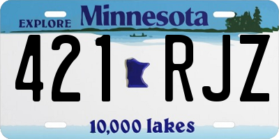 MN license plate 421RJZ