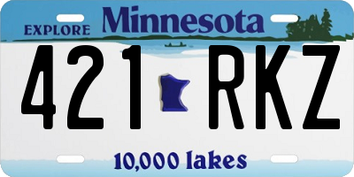 MN license plate 421RKZ