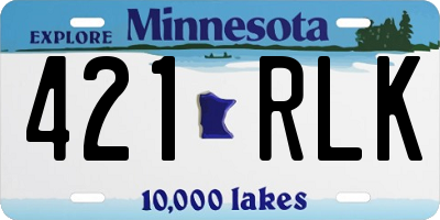 MN license plate 421RLK