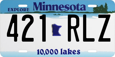 MN license plate 421RLZ