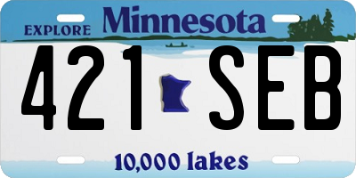 MN license plate 421SEB
