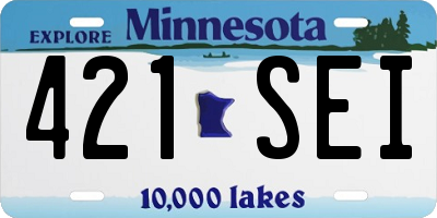 MN license plate 421SEI