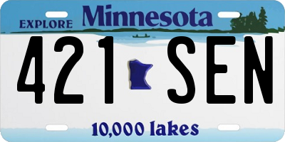 MN license plate 421SEN