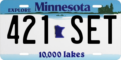 MN license plate 421SET