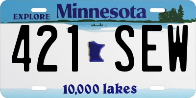 MN license plate 421SEW