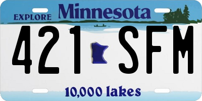 MN license plate 421SFM