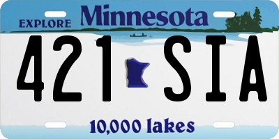 MN license plate 421SIA