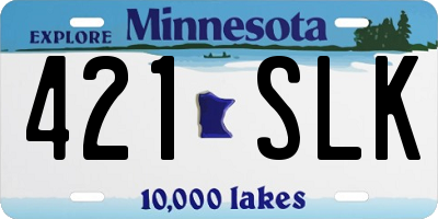 MN license plate 421SLK