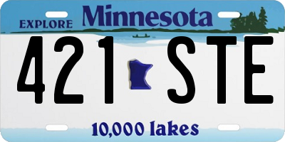 MN license plate 421STE