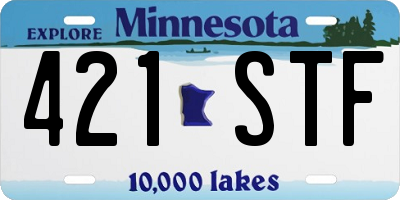 MN license plate 421STF