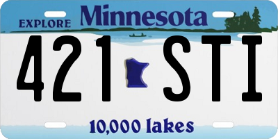 MN license plate 421STI