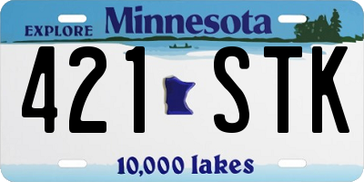 MN license plate 421STK