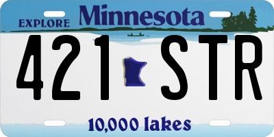 MN license plate 421STR