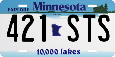MN license plate 421STS