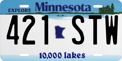 MN license plate 421STW