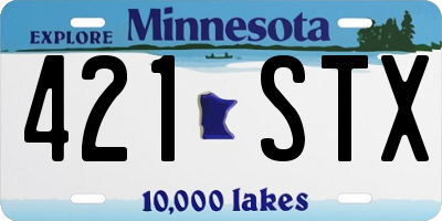 MN license plate 421STX