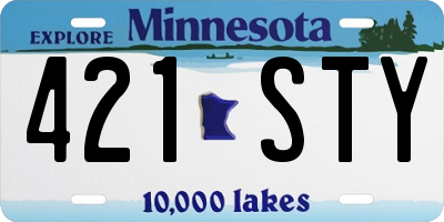 MN license plate 421STY