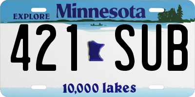 MN license plate 421SUB