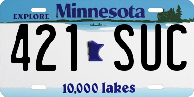 MN license plate 421SUC