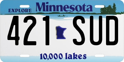 MN license plate 421SUD