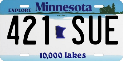 MN license plate 421SUE