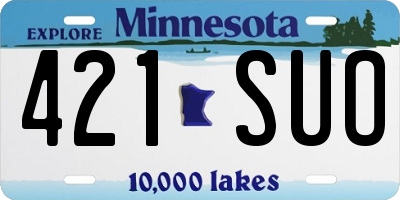 MN license plate 421SUO