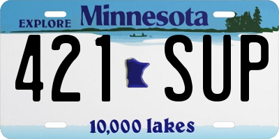 MN license plate 421SUP
