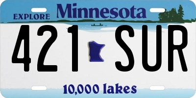 MN license plate 421SUR