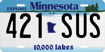 MN license plate 421SUS