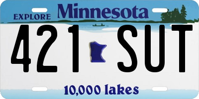 MN license plate 421SUT