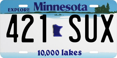 MN license plate 421SUX