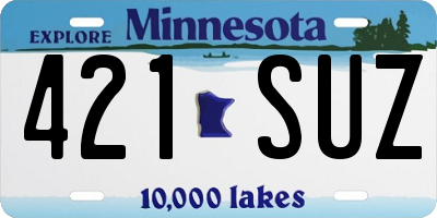 MN license plate 421SUZ